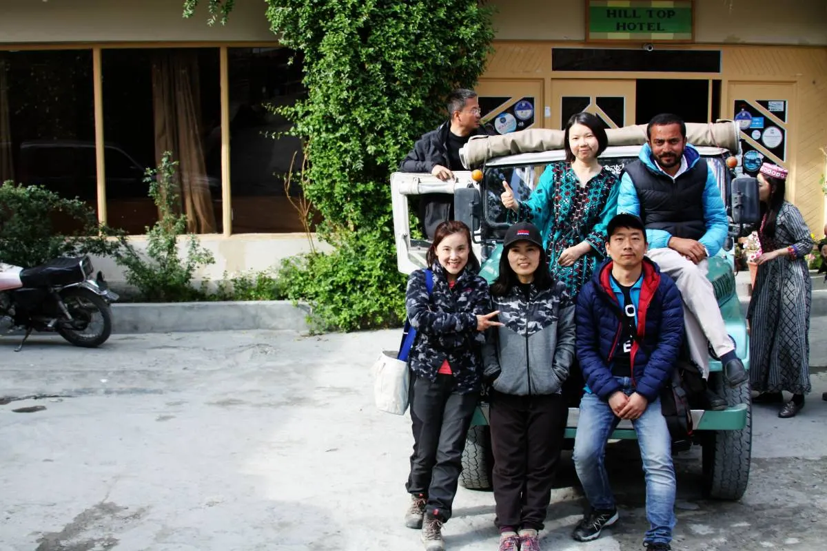 A tour group in Hunza